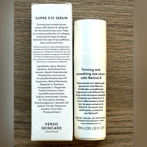 VERSO SUPER EYE SERUM with RETINOL 8 0.5 OZ (BRAND NEW IN BOX, NEVER USED) - Picture 3 of 5